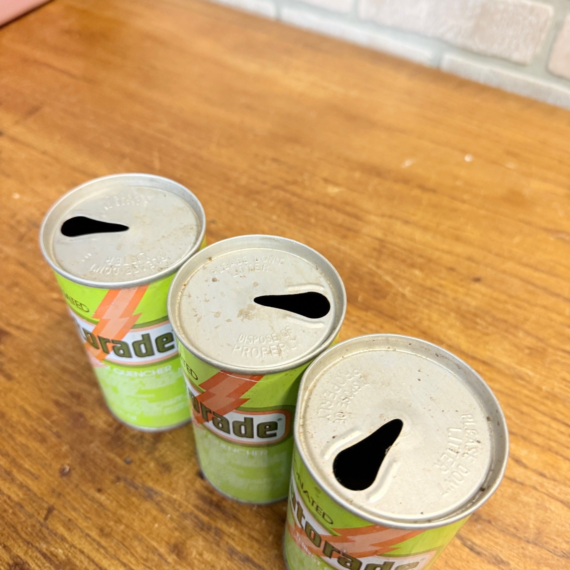 Vintage Gatorade Sports Drink Pull Tab Straight Soda Cans Lot (3)