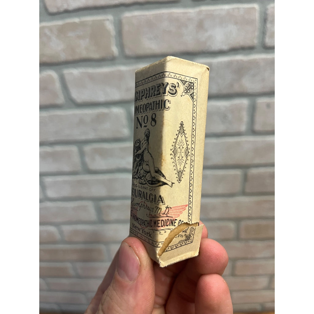 Vintage Humphreys Homeopathic Medicine No 8 Neuralgia Unopened Package Quack