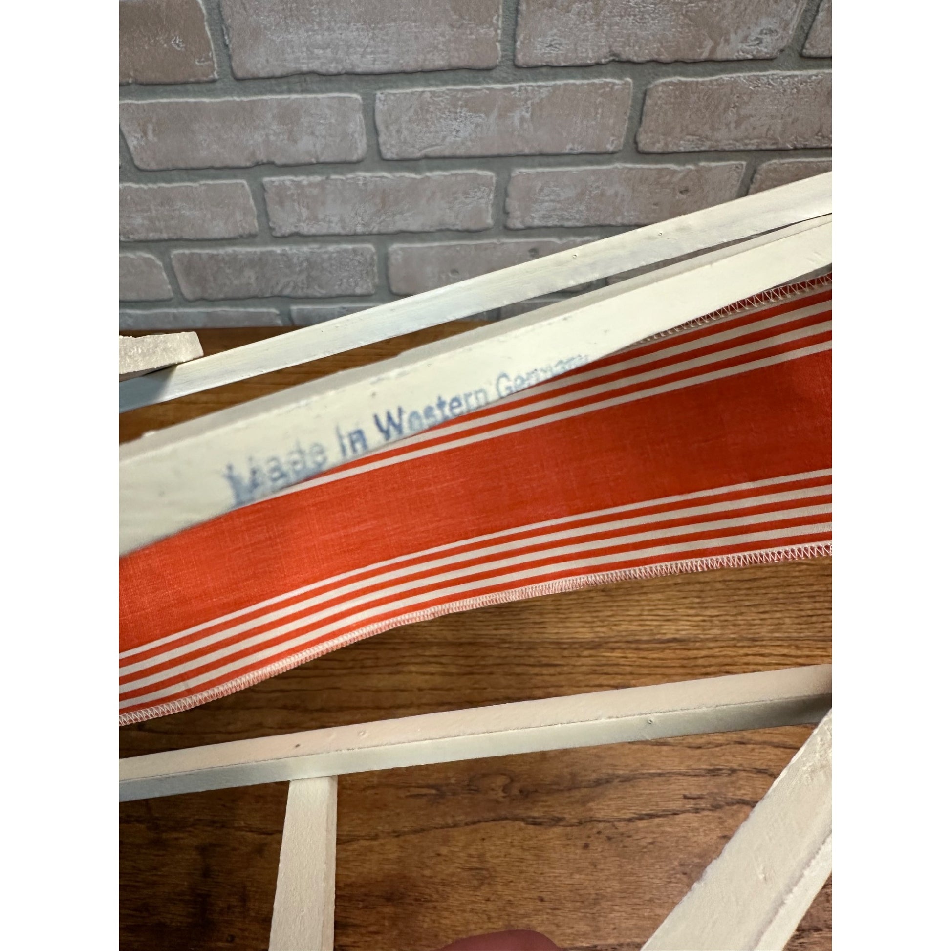 Vintage Barbie Doll Size Lounge Chair Made In Western Germany, Wood/Cloth