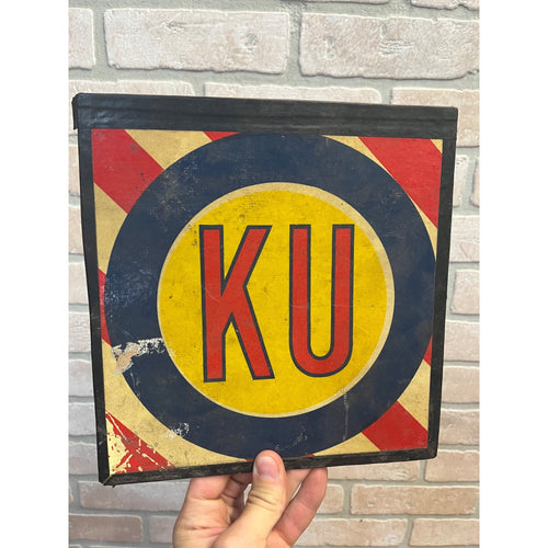 Vintage British Auto Garage Club Display Sign Panel KU Automobilia Advertising