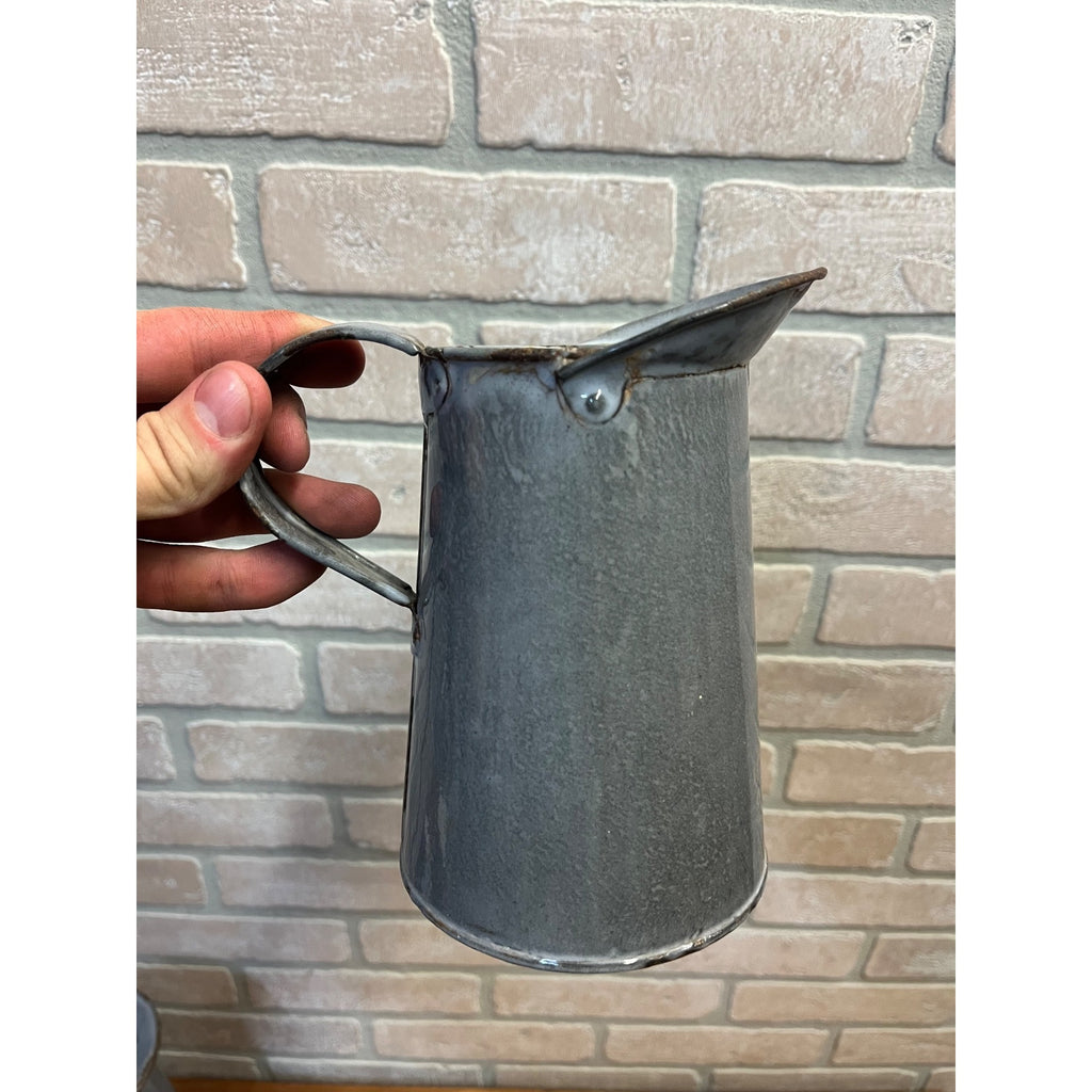 Antique Primitive Grey Graniteware Enamelware Medium Measure Farmhouse Kitchen Decor