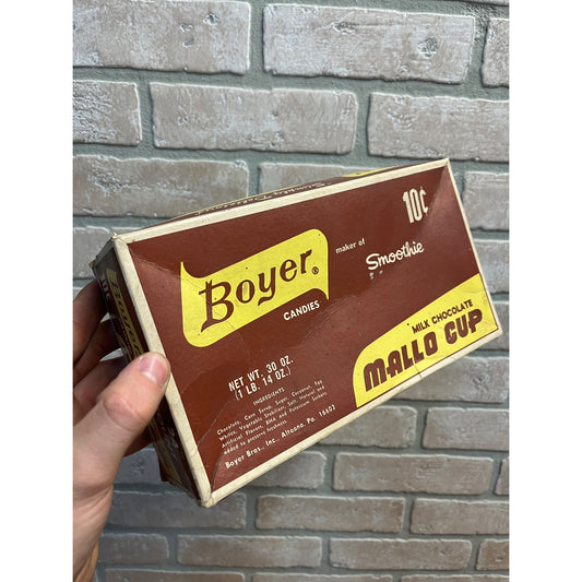 Vintage Boyer Candies Mallo Cup Candy Bar Empty Cardboard Store Display Box
