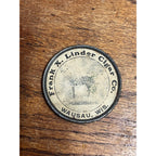 RARE Vintage 1910s Frank X. Linder Cigar Co Wausau Wis Pocket Mirror Advertising