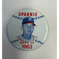 Vintage 1963 Baseball Warren Spahn Spahnie Day Milwaukee Braves Pin Back Button