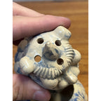 Vintage Asian Foo Dog Censer Incense Burner Blue & White Pottery Chinese 1960s