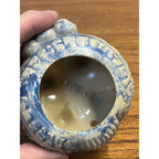 Vintage Asian Foo Dog Censer Incense Burner Blue & White Pottery Chinese 1960s
