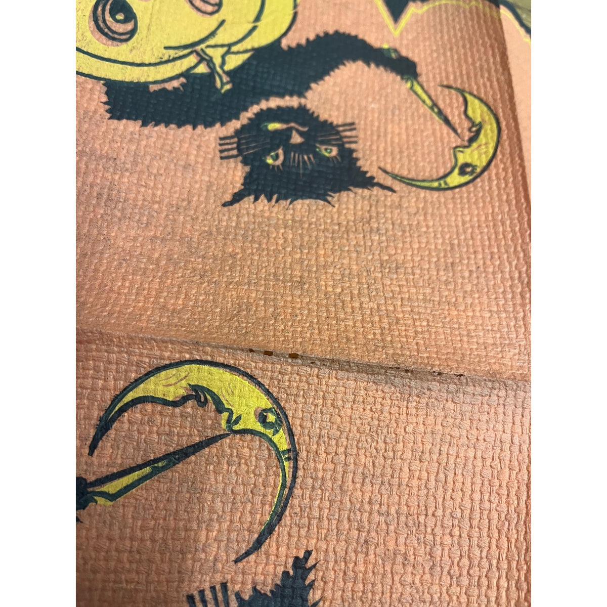 RARE Vintage Halloween Beach & Arthur Cat Carver JOL Crescent Moon Napkin 1938-39