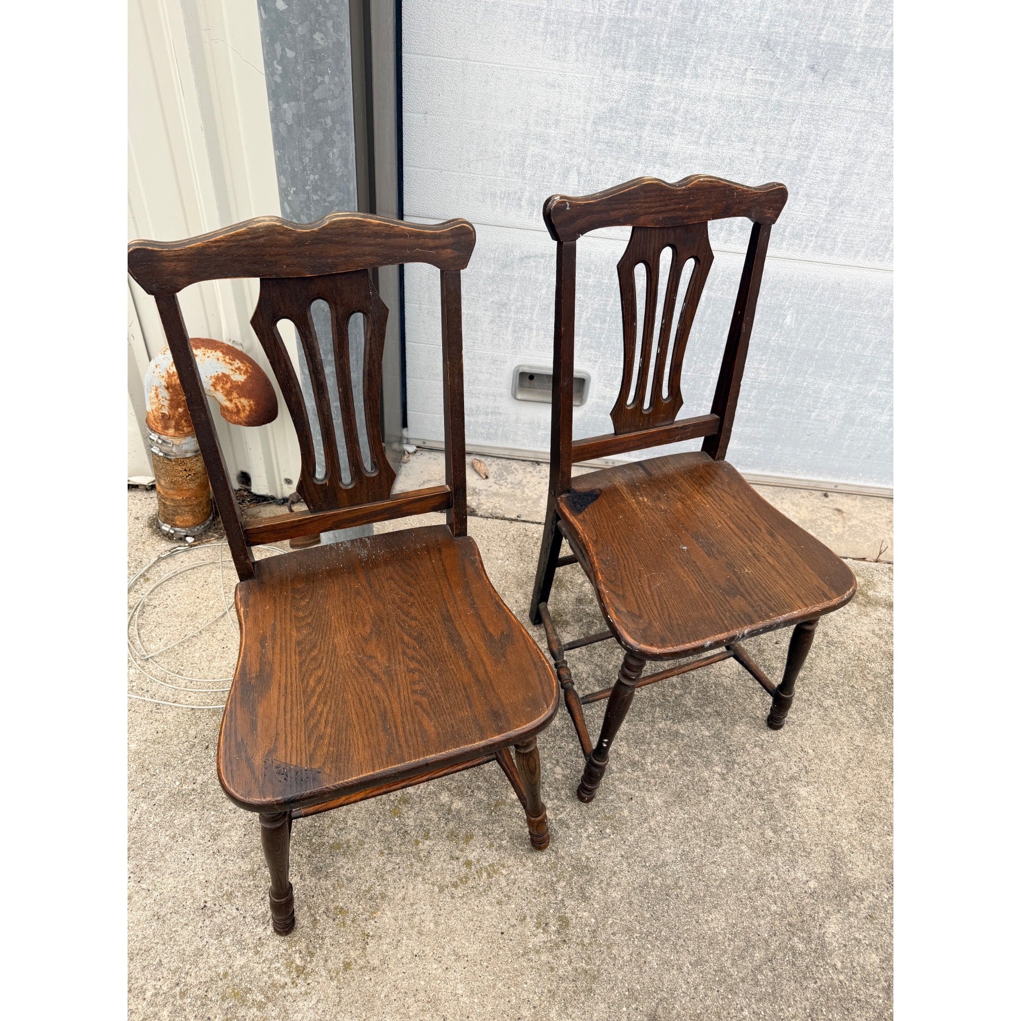 Antique Oak Draw-Leaf Dining Table w/ 6 Chairs Jacobean Tudor Revival 1910s–20s