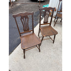 Antique Oak Draw-Leaf Dining Table w/ 6 Chairs Jacobean Tudor Revival 1910s–20s
