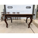 Antique Oak Draw-Leaf Dining Table w/ 6 Chairs Jacobean Tudor Revival 1910s–20s