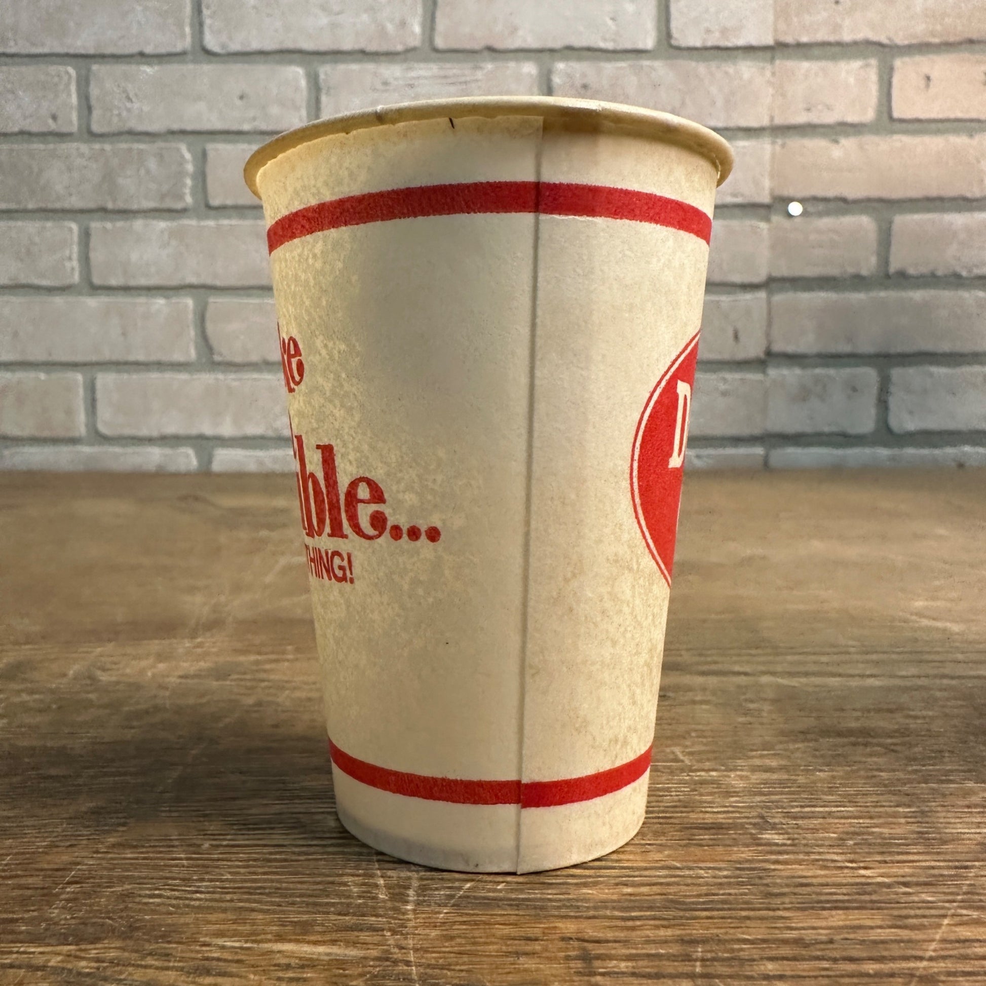 Vintage Double Cola 7-1/4 oz Double Nothing Paper Wax Promotional Soda Cup