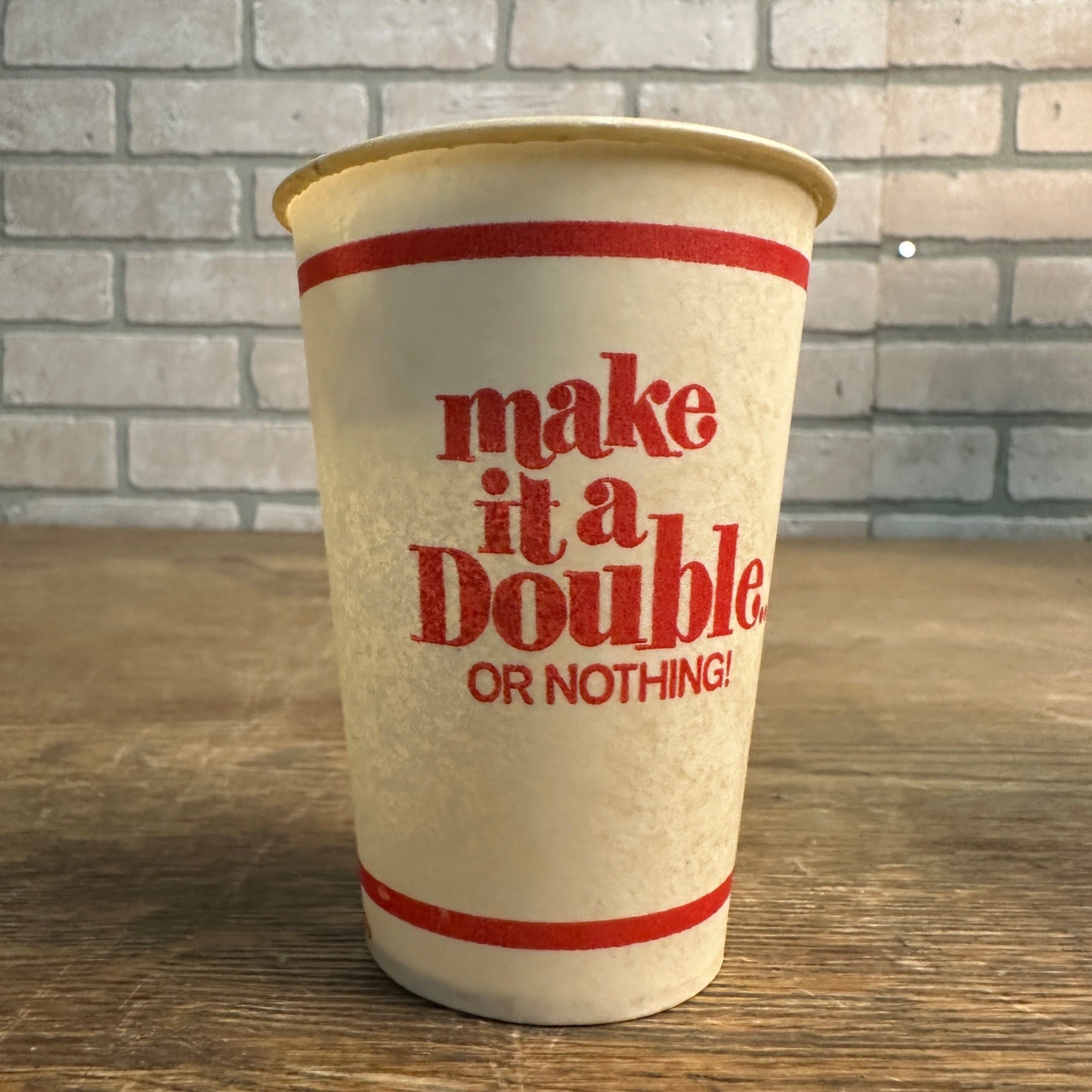 Vintage Double Cola 7-1/4 oz Double Nothing Paper Wax Promotional Soda Cup