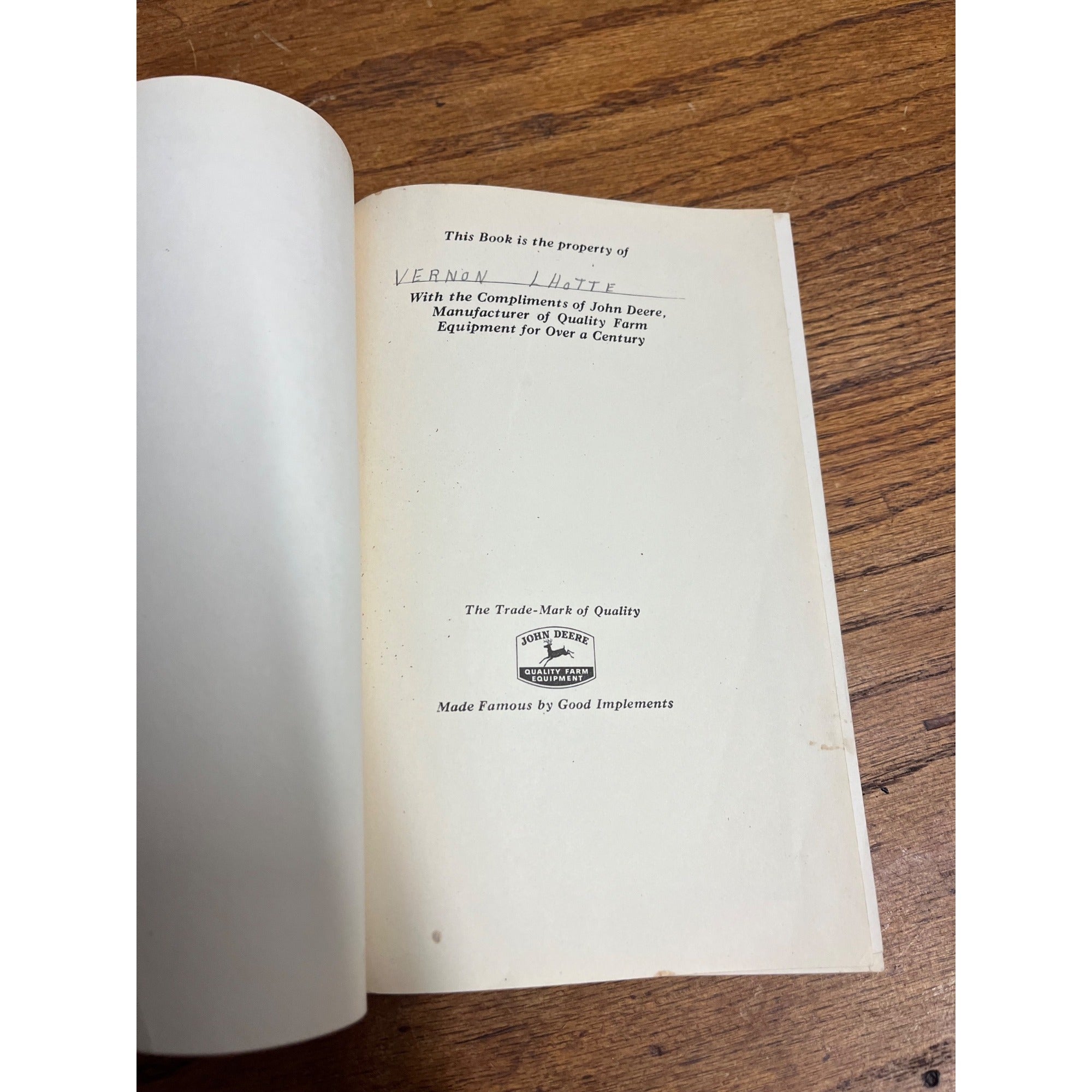 John Deere The Operation & Repair Of Farm Machinery 22nd Edition Book Vintage