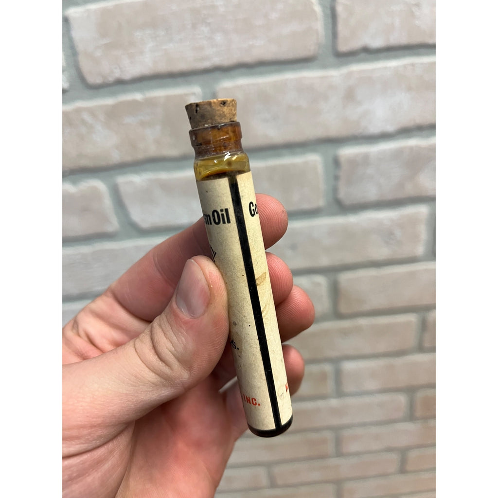 Vintagle Gold Medal Haarlem Oil Labeled Glass Medicine Bottle Tube Full Brooklyn, N.Y.