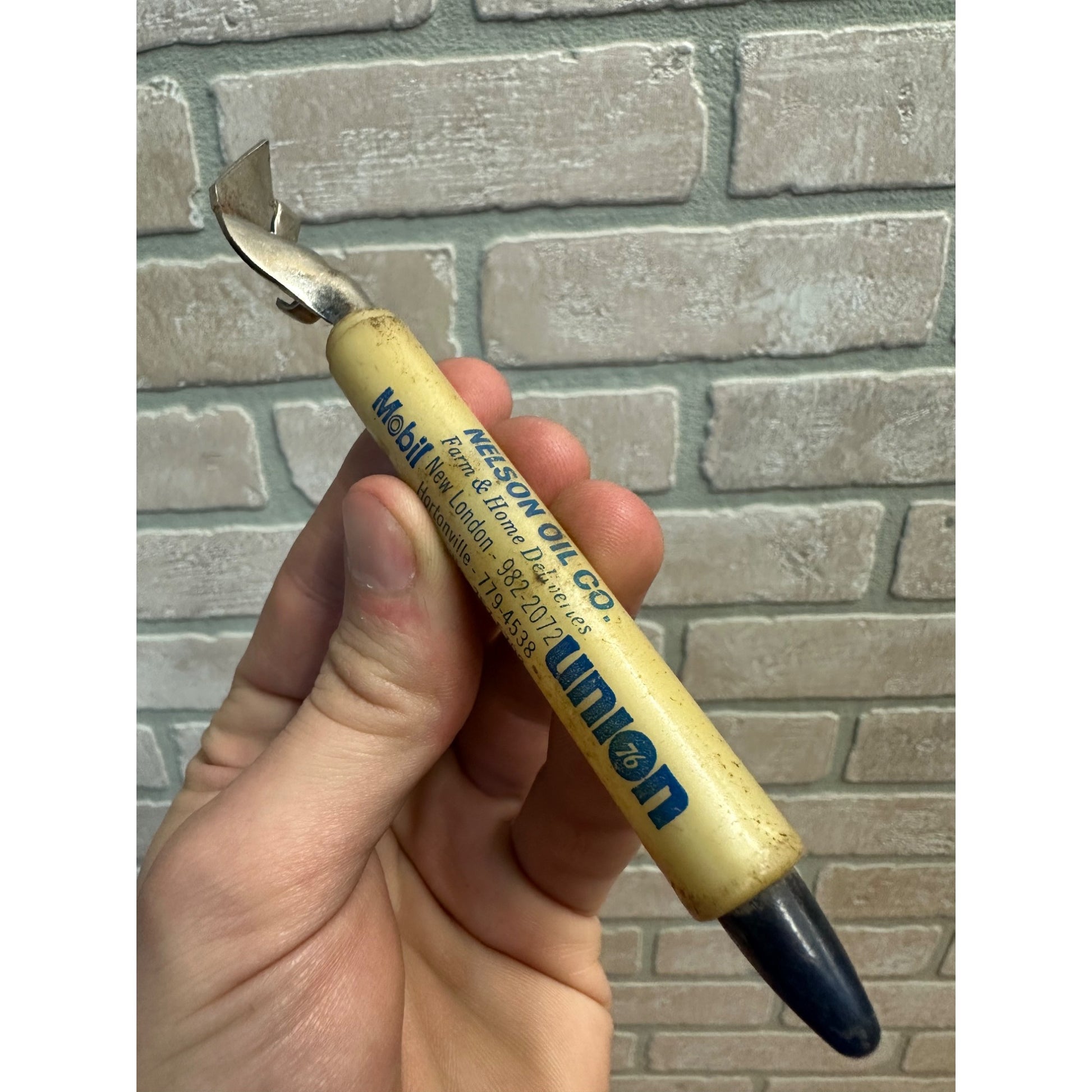 Vintage Nelson Oil Co. Mobil Oil & Union 76 Advertising Bottle Opener Wisconsin