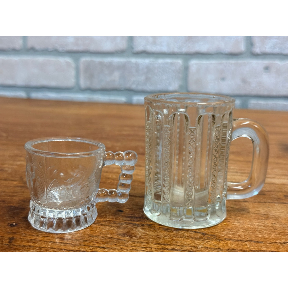 Vintage Childs Miniature Glass Mugs Set of 8