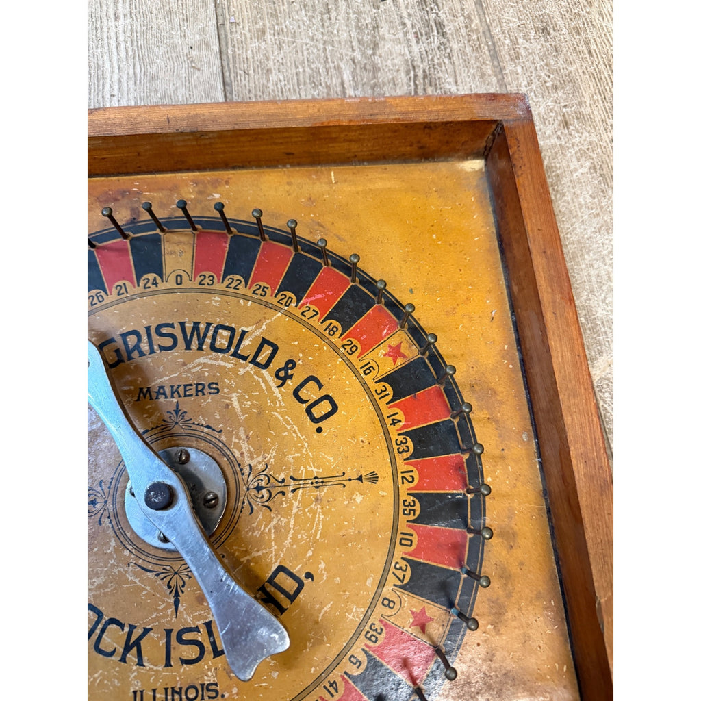 RARE 1900s M.O. Griswold & Co Traveling Roulette Game- Gambling trade stimulator