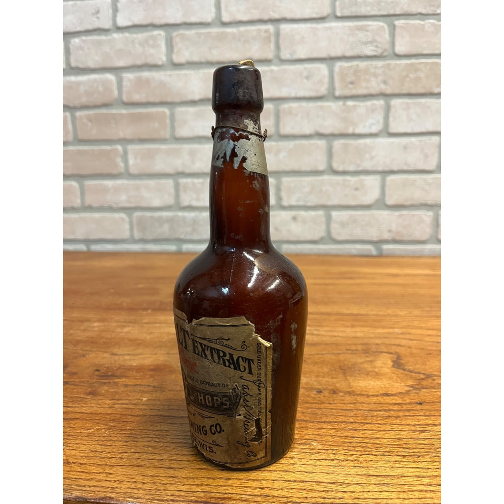 Antique 1900s Pabst Brewing Co. Milwaukee Wis Malt Tonic Bottle w/ Labels & Cork