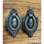 Antique Victorian Eastlake Drawer Pulls Drop Bail Handles Cabinet Hardware Pair