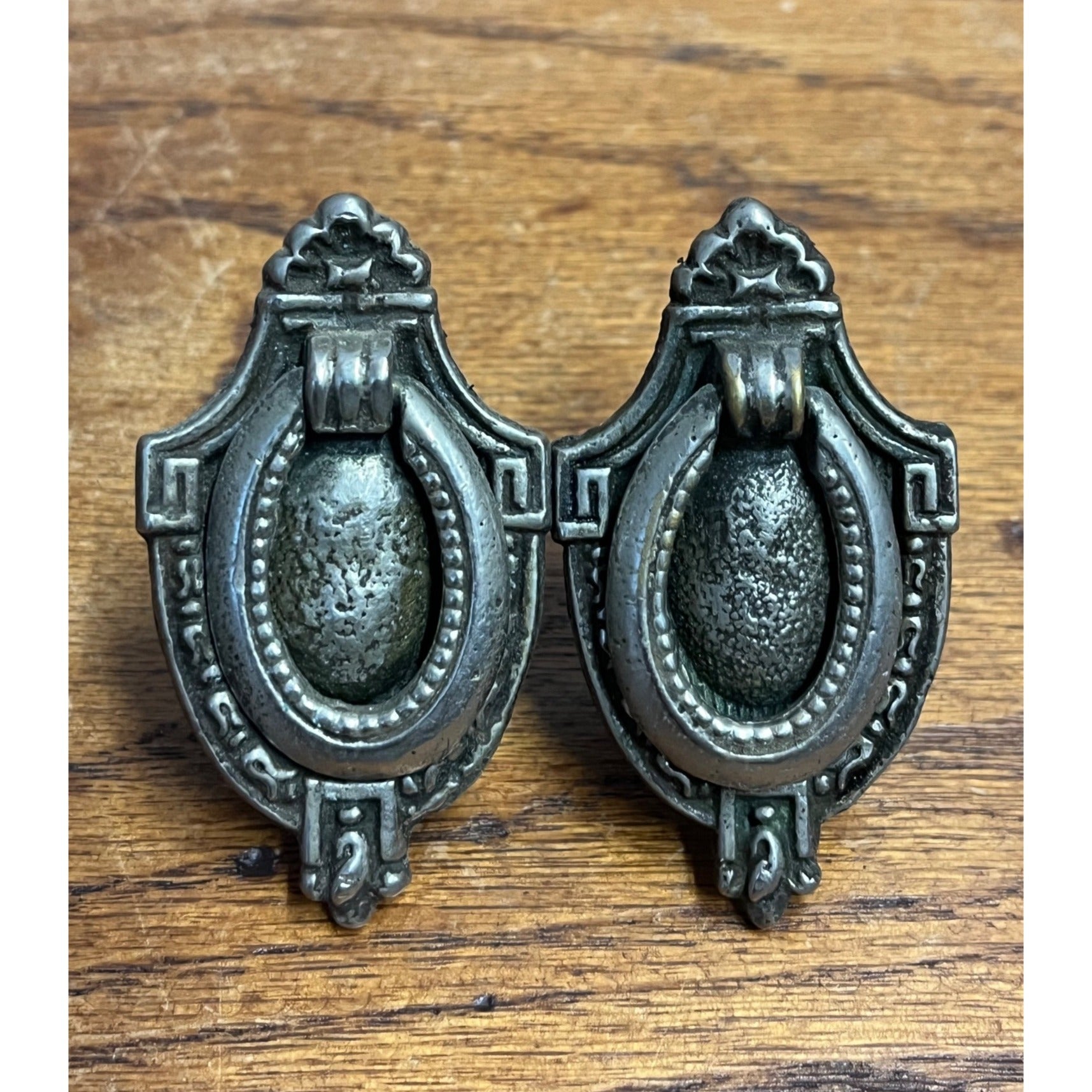 Antique Victorian Eastlake Drawer Pulls Drop Bail Handles Cabinet Hardware Pair