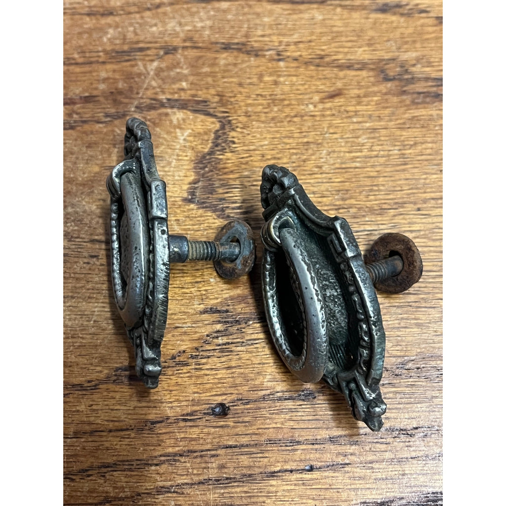 Antique Victorian Eastlake Drawer Pulls Drop Bail Handles Cabinet Hardware Pair