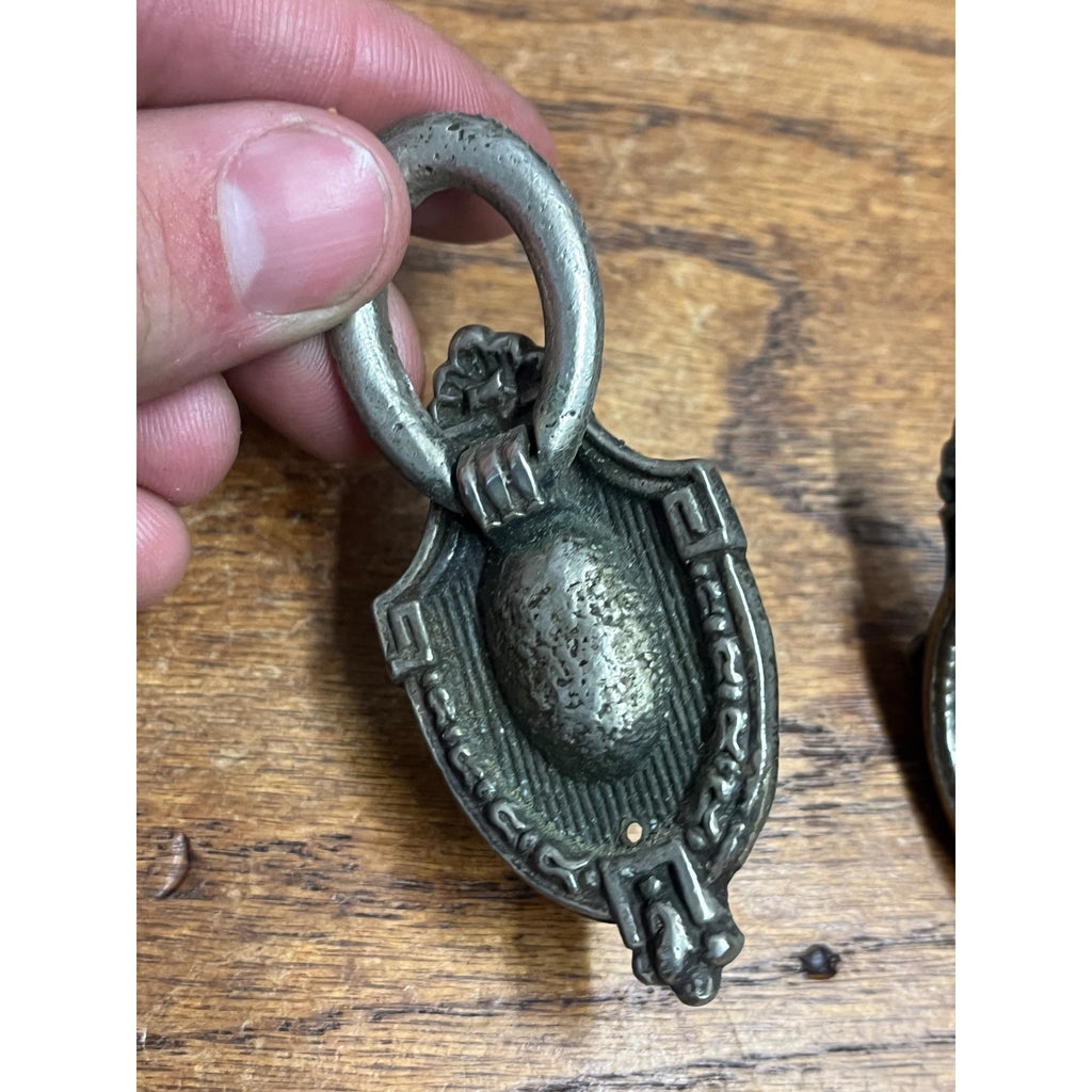 Antique Victorian Eastlake Drawer Pulls Drop Bail Handles Cabinet Hardware Pair