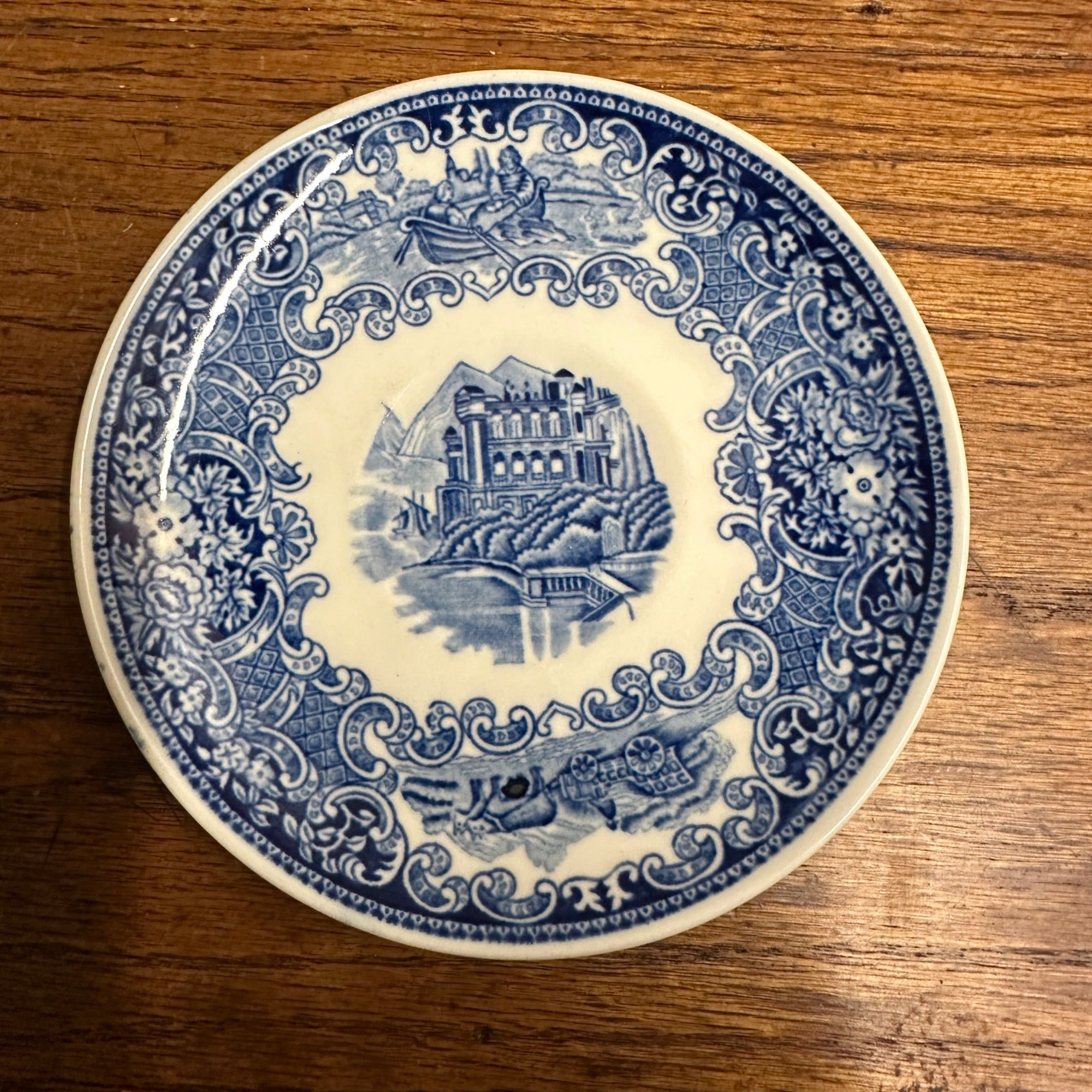Antique 6" O'dourves Plate Castillo Petrus Regout Holland Blue Plate Ceramic