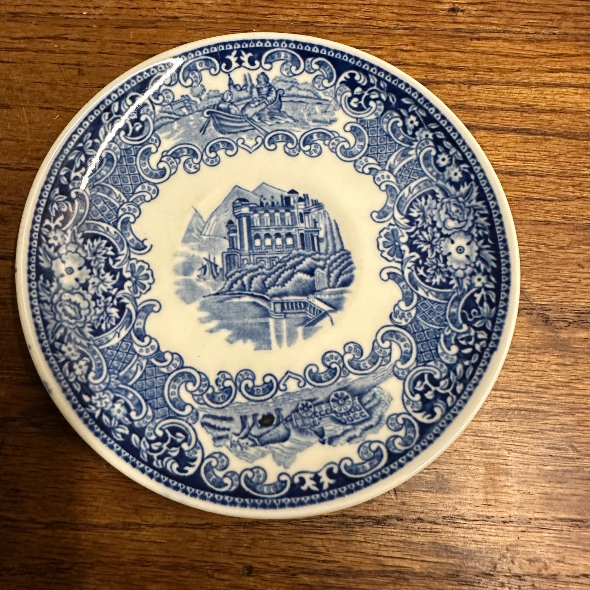 Antique 6" O'dourves Plate Castillo Petrus Regout Holland Blue Plate Ceramic