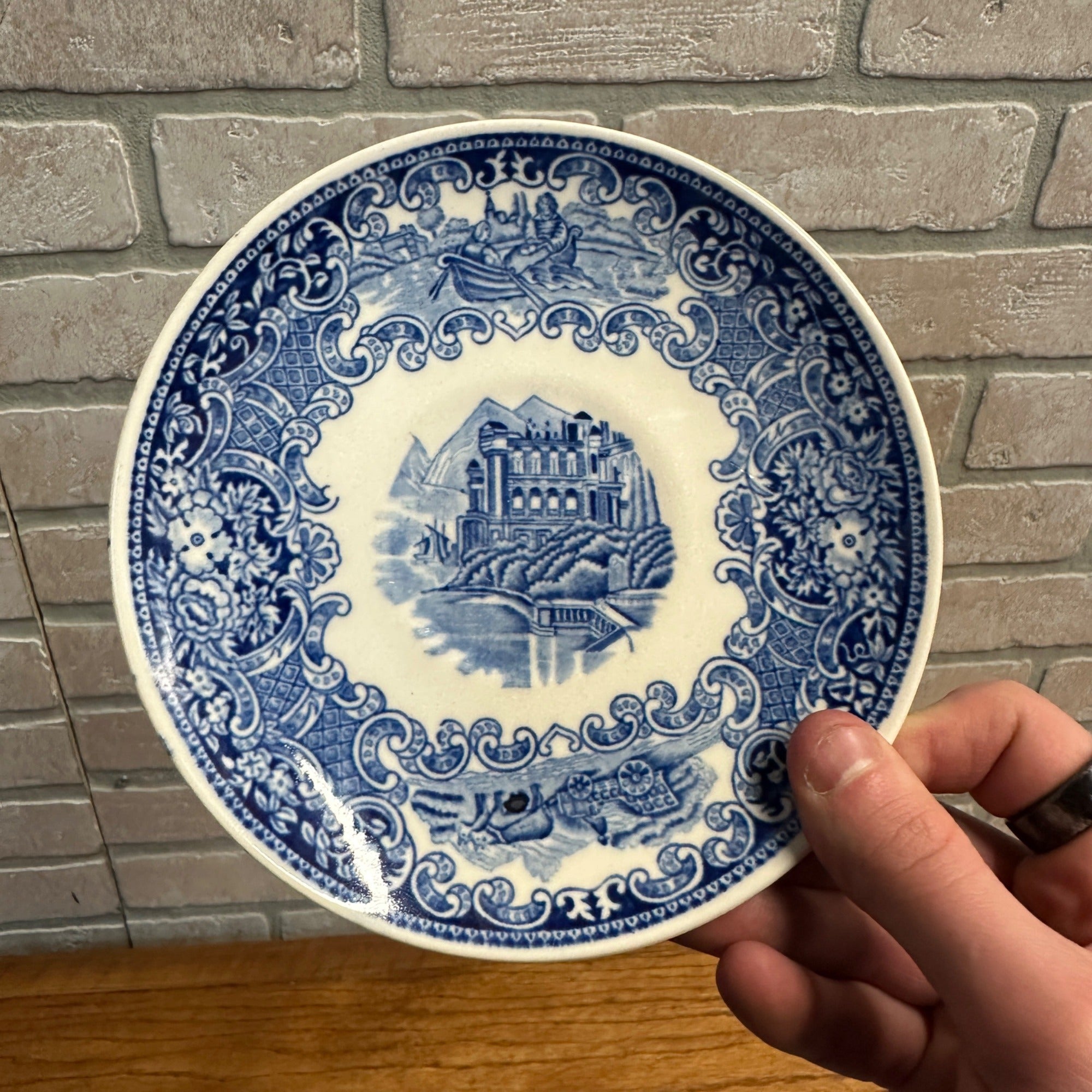 Antique 6" O'dourves Plate Castillo Petrus Regout Holland Blue Plate Ceramic