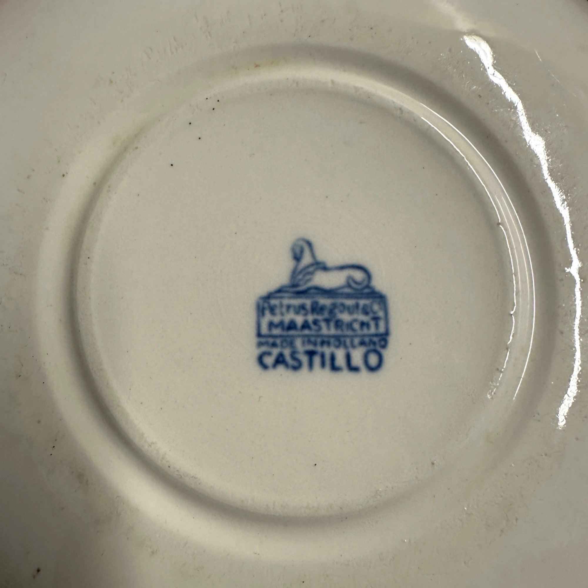 Antique 6" O'dourves Plate Castillo Petrus Regout Holland Blue Plate Ceramic