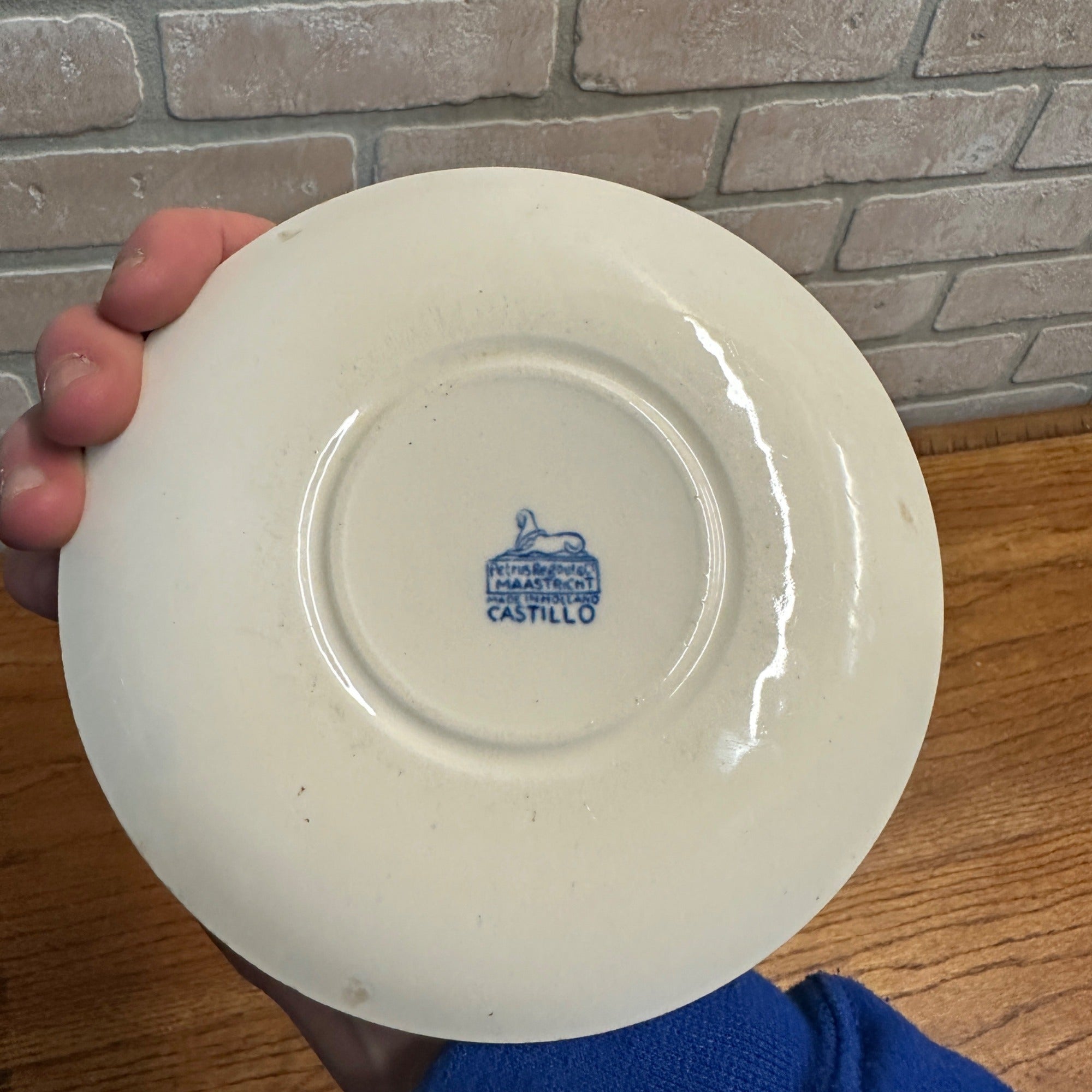 Antique 6" O'dourves Plate Castillo Petrus Regout Holland Blue Plate Ceramic