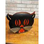 Vintage 1930s Beistle Halloween Tommy Whiskers 2-Sided Lantern Art Deco