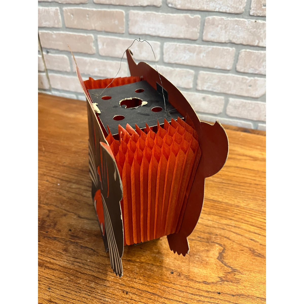 Vintage 1930s Beistle Halloween Tommy Whiskers 2-Sided Lantern Art Deco