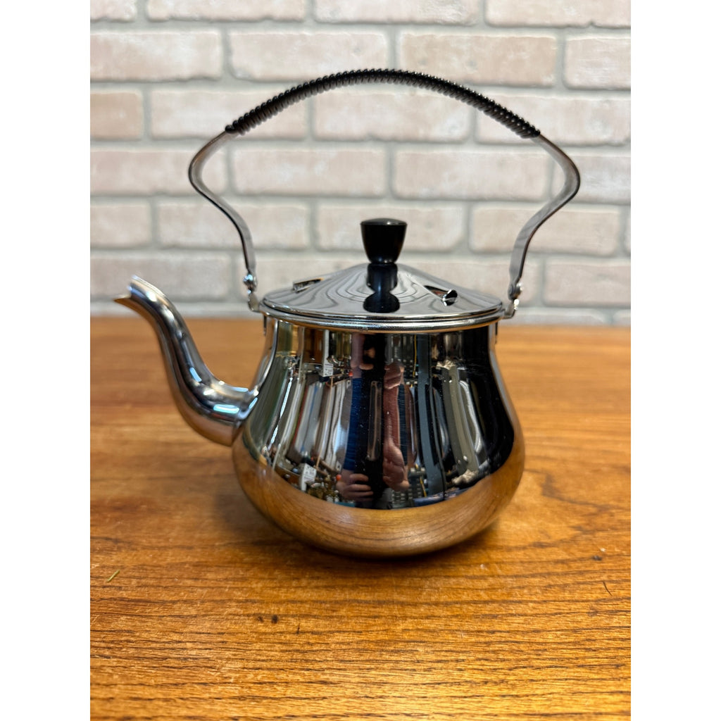 Vintage G. Bredemeijer Stainless Steel Teapot with Wrapped Handle Hilversum Holland MCM Tableware