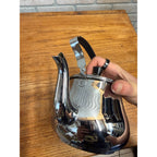 Vintage G. Bredemeijer Stainless Steel Teapot with Wrapped Handle Hilversum Holland MCM Tableware