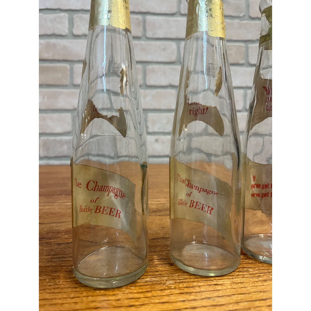 (3) Vintage 1970s Miller High Life 7oz Clear Beer Bottles Milwaukee Wis