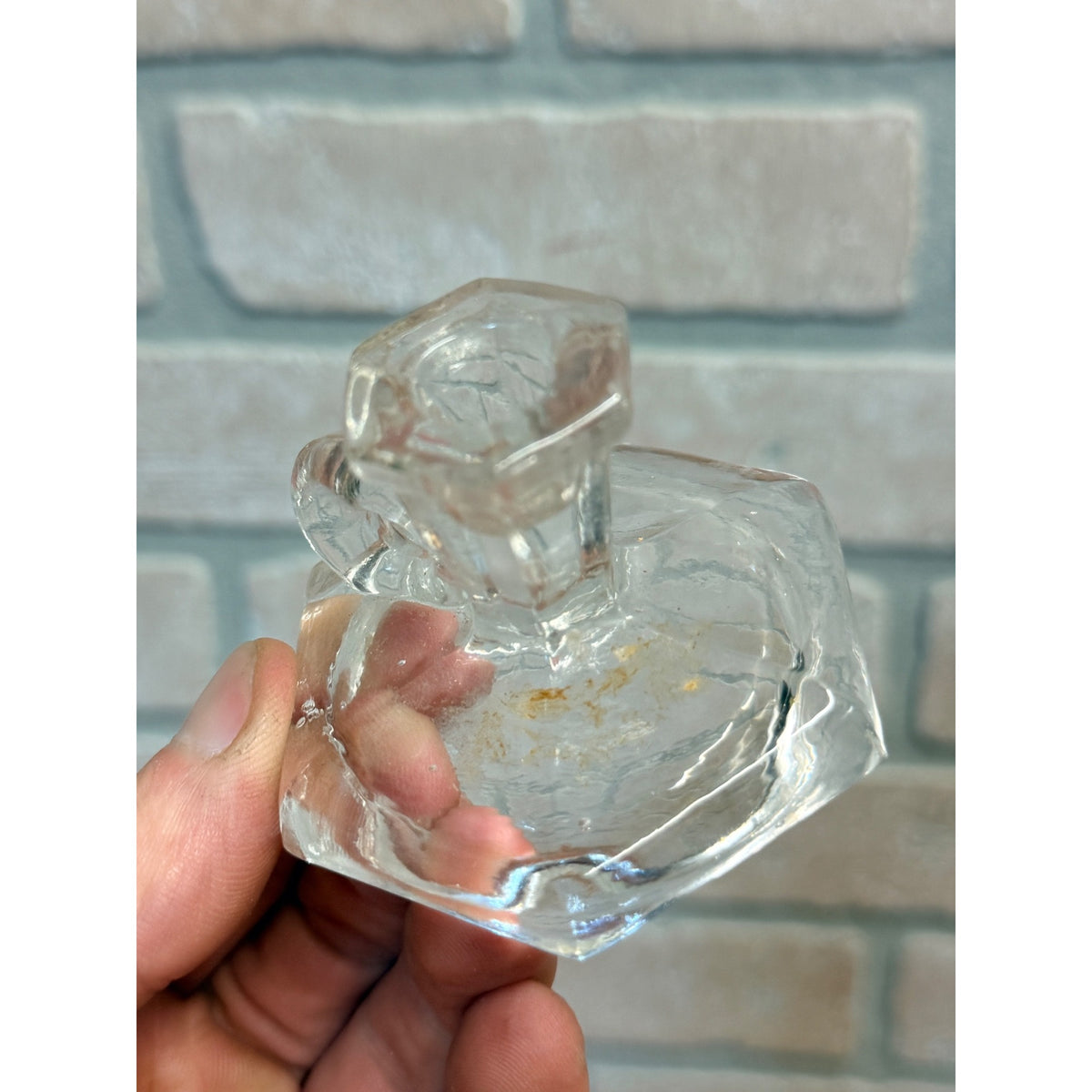 Vintage Childs Miniature Glass Candle Sticker Holder