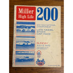 1972 Miller High Life 200 Stock Car Race Souvenir Program Milwaukee Wisconsin