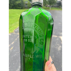 Vintage Emerald Green Glass Seltzer Bottle Whistle Bottling CO. Milwaukee, Wis. 28 Oz Size WI