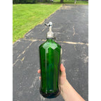Vintage Emerald Green Glass Seltzer Bottle Whistle Bottling CO. Milwaukee, Wis. 28 Oz Size WI