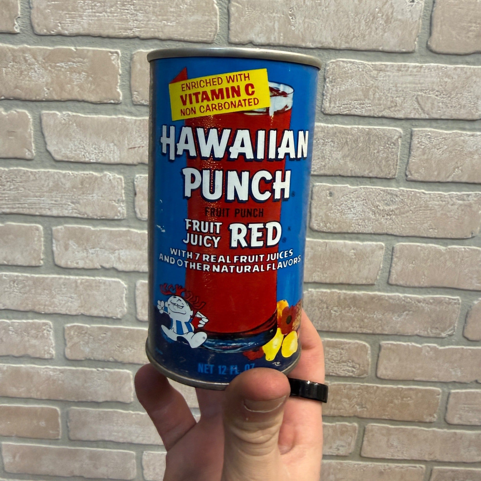 Vintage 1970s-80s Hawaiian Punch Red Pull Tab Straight Soda Can
