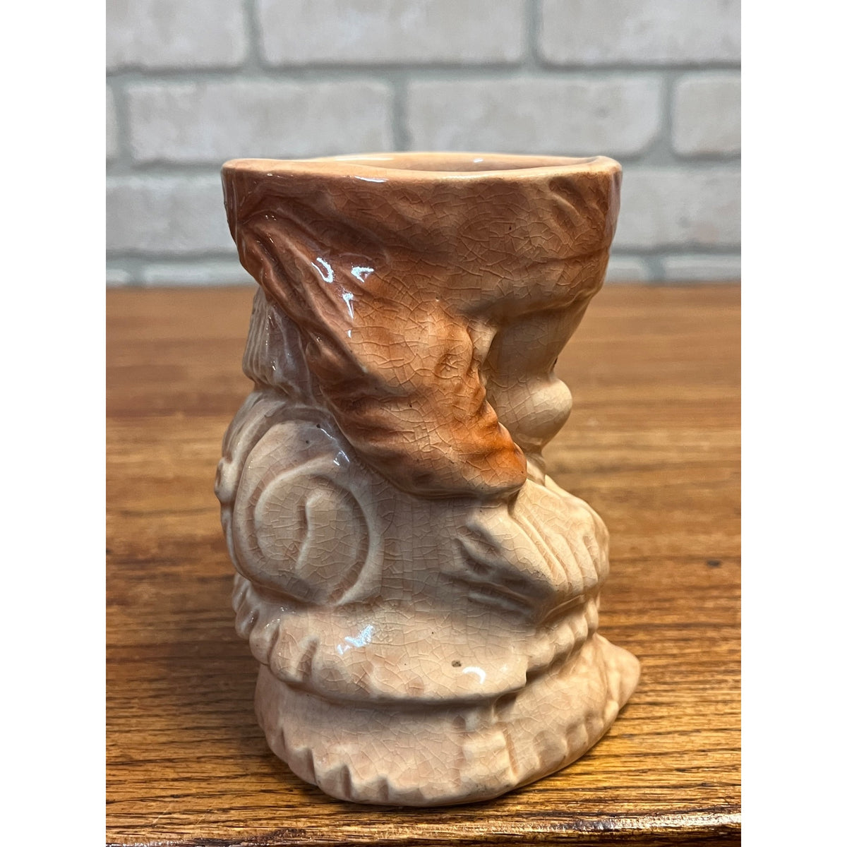 Vintage 1950s USA Brush McCoy Pottery Davy Crockett Figural Child's Mug