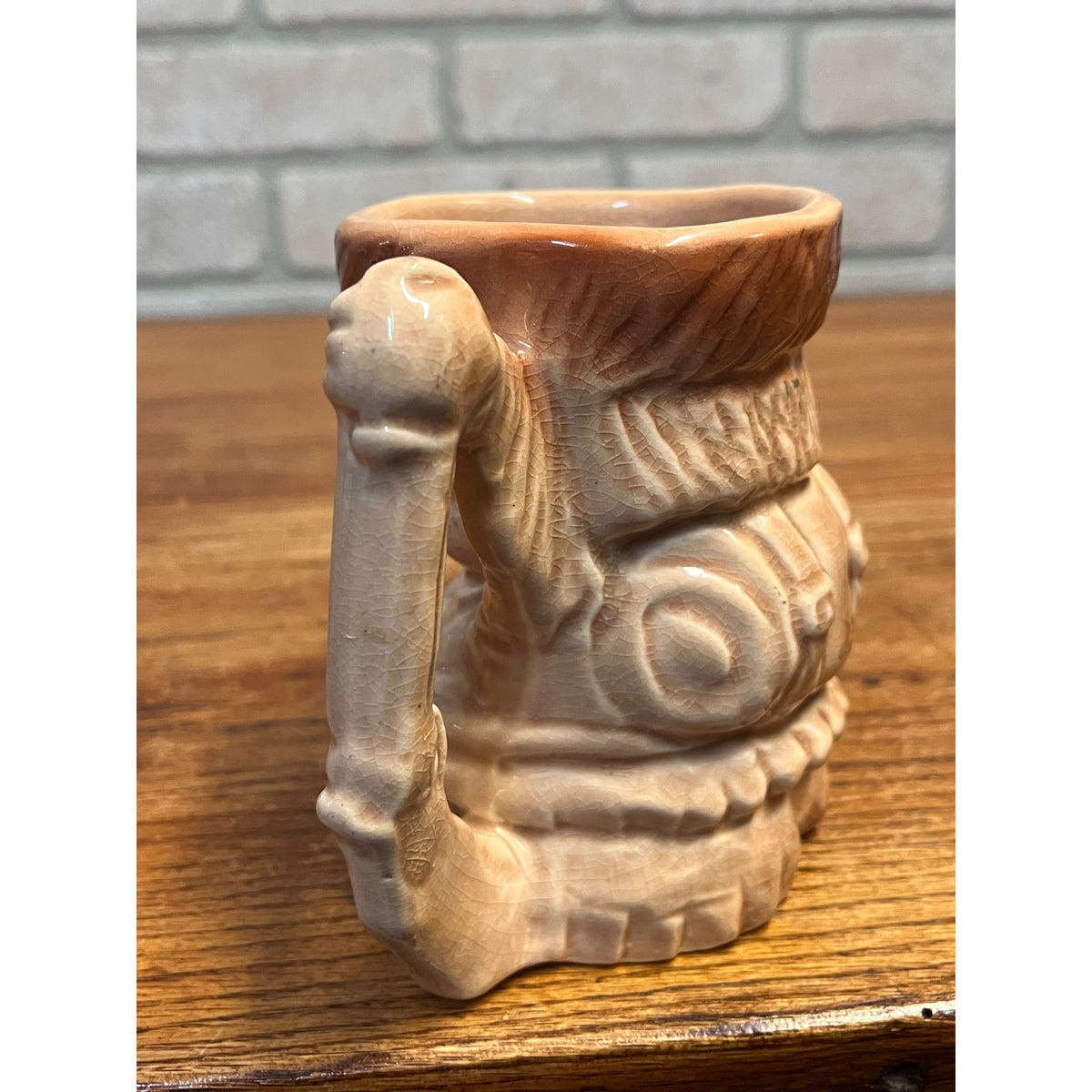 Vintage 1950s USA Brush McCoy Pottery Davy Crockett Figural Child's Mug
