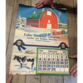 1920s Advertising Calendar Poster Fuller Goodman Farm Barn Dairy Scene