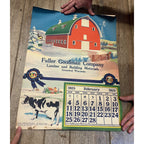 1920s Advertising Calendar Poster Fuller Goodman Farm Barn Dairy Scene