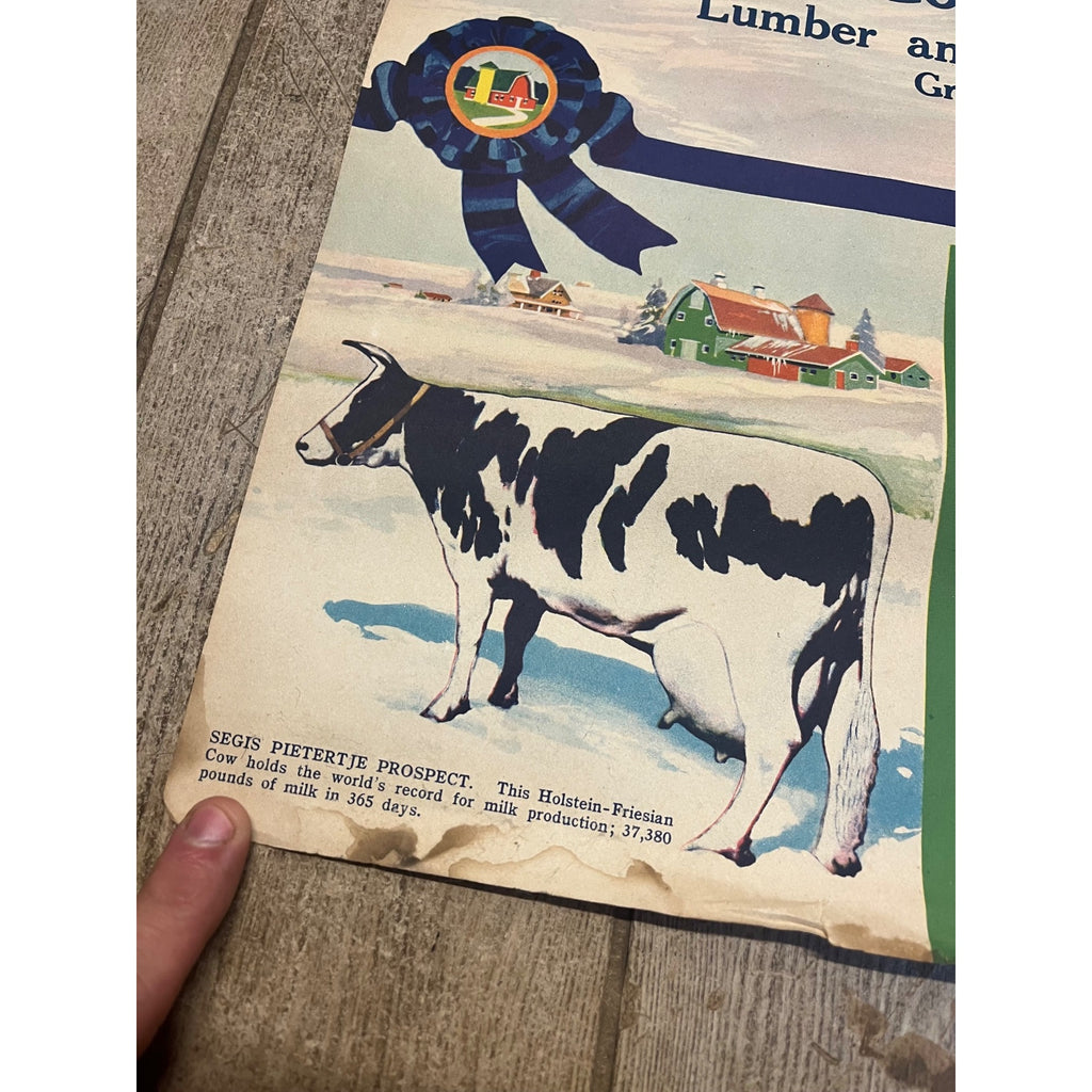 1920s Advertising Calendar Poster Fuller Goodman Farm Barn Dairy Scene