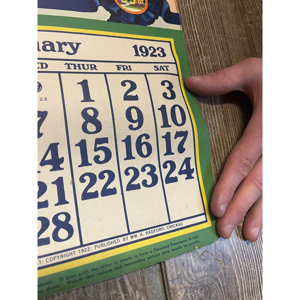 1920s Advertising Calendar Poster Fuller Goodman Farm Barn Dairy Scene