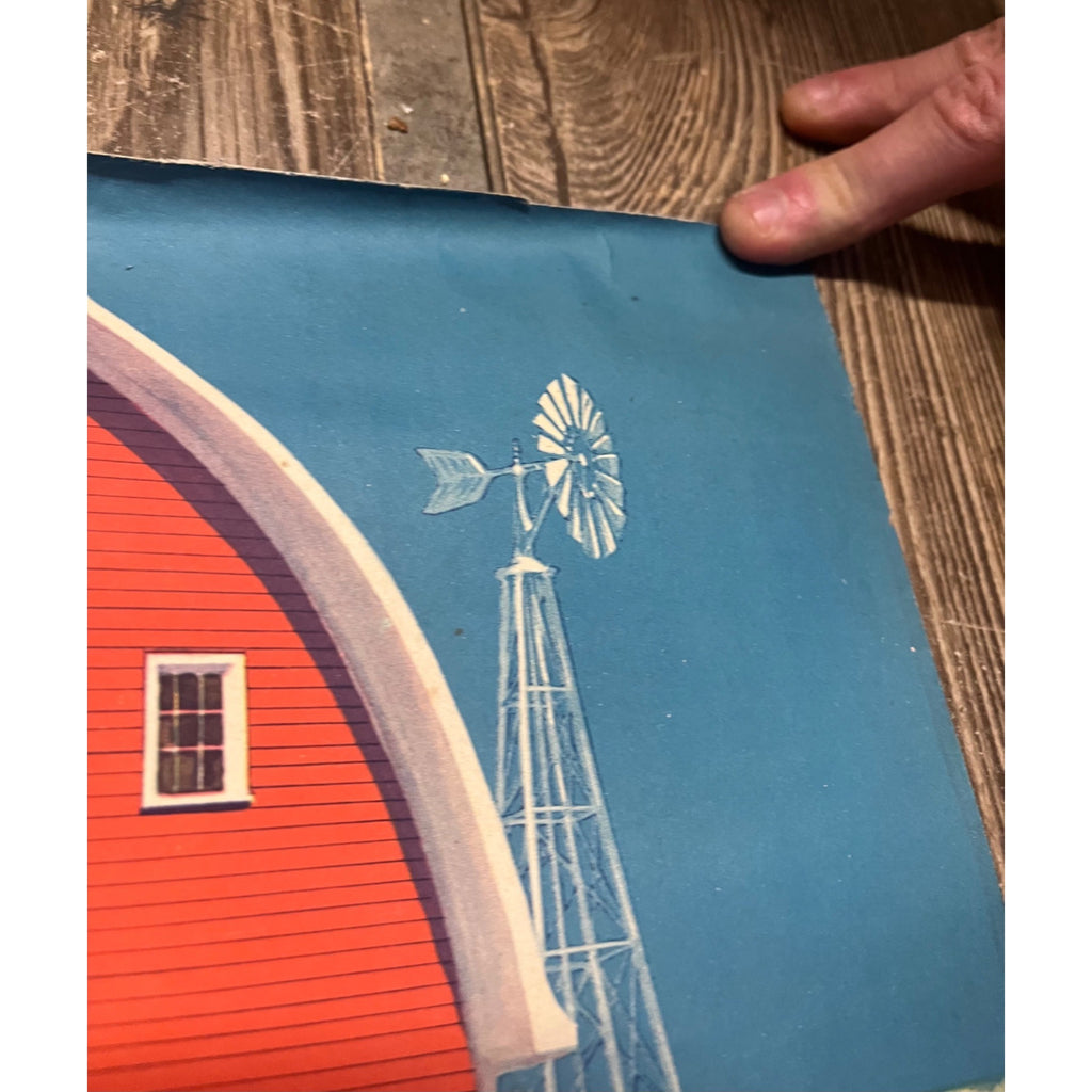 1920s Advertising Calendar Poster Fuller Goodman Farm Barn Dairy Scene