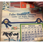 1920s Advertising Calendar Poster Fuller Goodman Farm Barn Dairy Scene