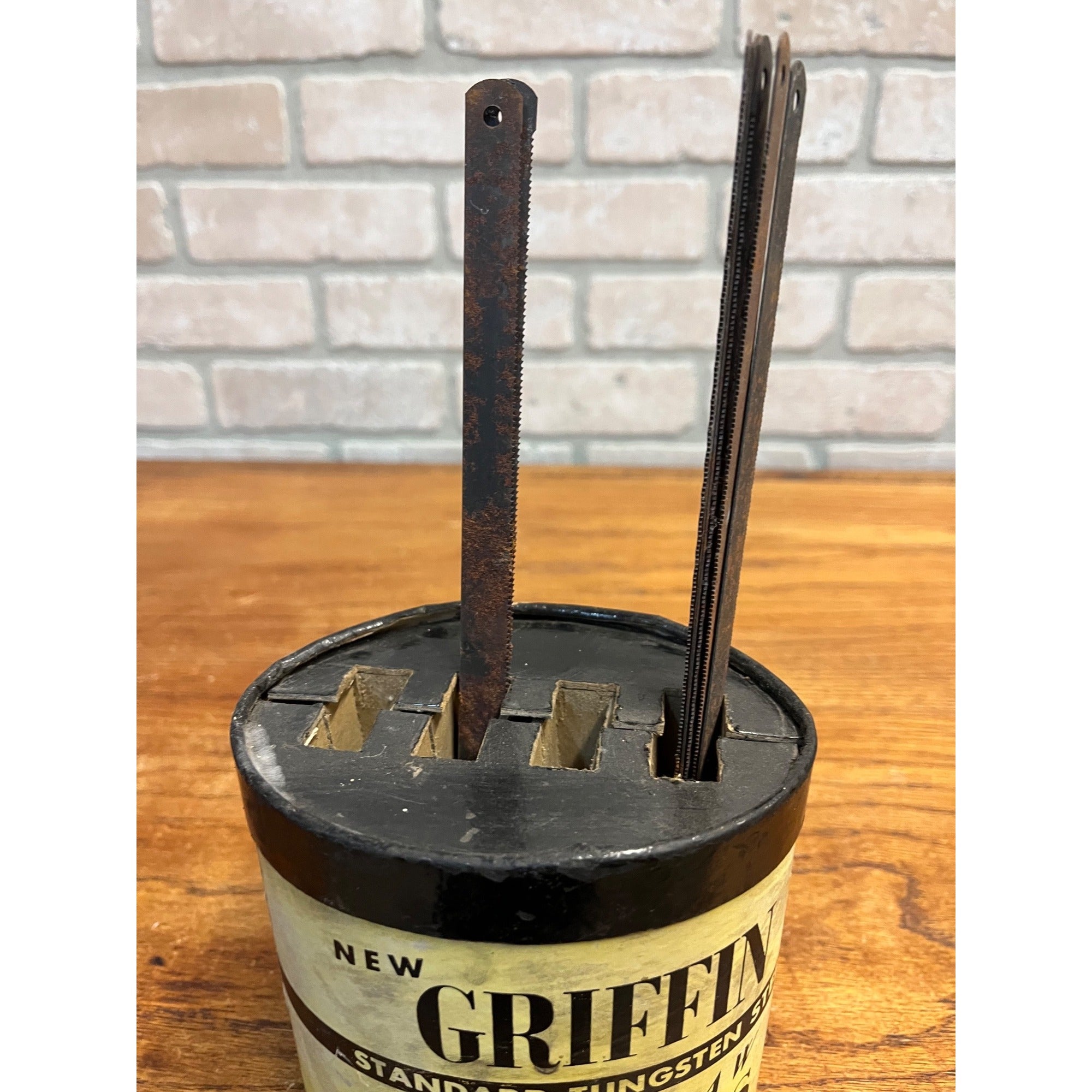 Vintage 1950s Griffin Hack Saw Blades Countertop Holder Store Display Advertising
